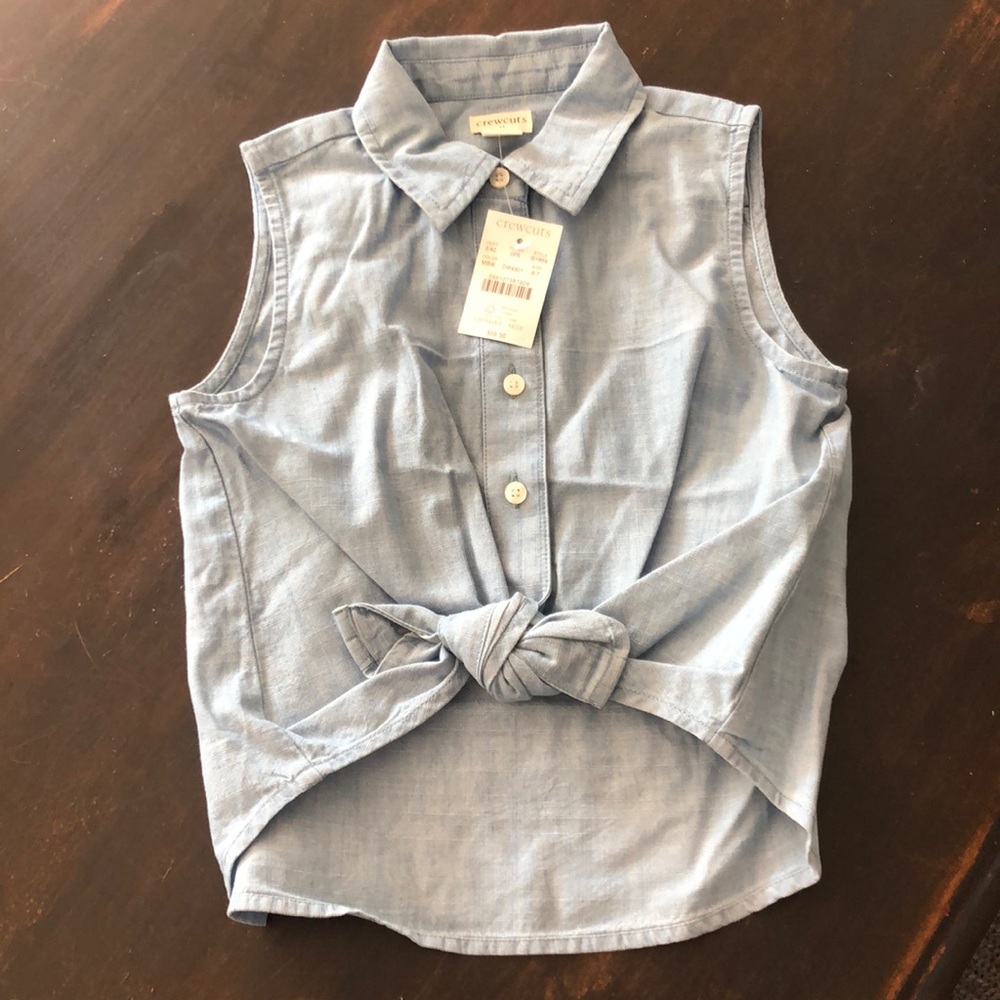 Denim collared sleeveless jcrew girls top